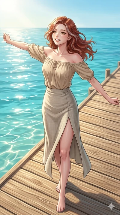 score_9, masterpiece, best quality, ultra-detailed, high-budget anime keyframe, editorial fashion photography, tasteful artistic composition, Caucasian woman, strictly human ears. cowboy shot from the thighs up, character and outfit filling the frame