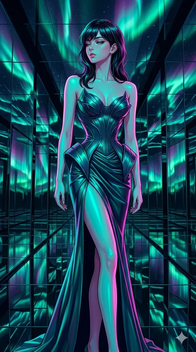 score_9, masterpiece, best quality, ultra-detailed, high-budget anime keyframe, editorial fashion photography, tasteful artistic composition, Caucasian woman, strictly human ears. cowboy shot from the thighs up, character and outfit filling the frame