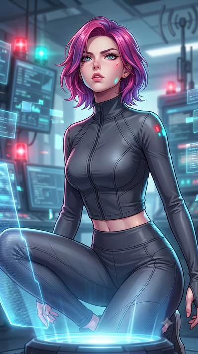 score_9, masterpiece, best quality, ultra-detailed, high-budget anime keyframe, editorial fashion photography, tasteful artistic composition, Caucasian woman. close-up cowboy shot from the waist and thighs up, the character dominates the composition,