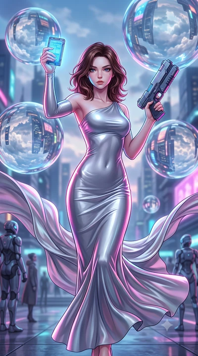 score_9, masterpiece, best quality, ultra-detailed, high-budget anime keyframe, editorial fashion photography, tasteful artistic composition, Korean woman. close-up cowboy shot from the waist and thighs up, the character dominates the composition, fi