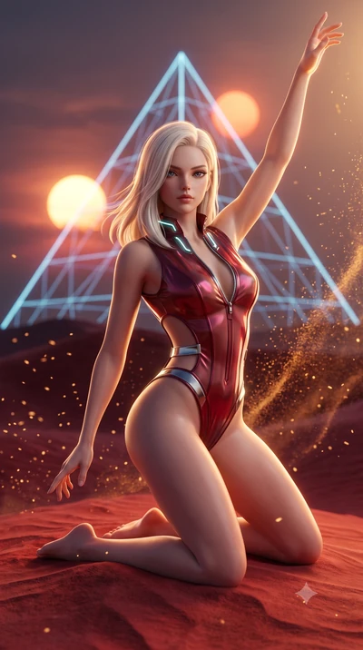 score_9, masterpiece, best quality, ultra-detailed, high-budget anime keyframe, semi-realistic 3D game render, editorial fashion photography, tasteful artistic composition, Caucasian woman. close-up cowboy shot from the waist and thighs up, the chara