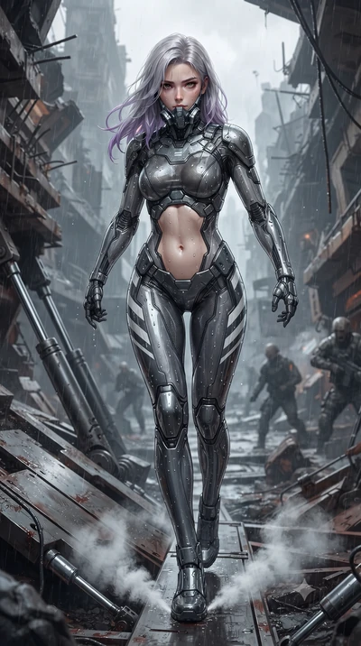 score_9, masterpiece, best quality, ultra-detailed, high-budget anime keyframe, editorial fashion photography, tasteful artistic composition, Caucasian woman. low angle full-body shot from head to toe showing her feet, filling the entire 9:16 vertica