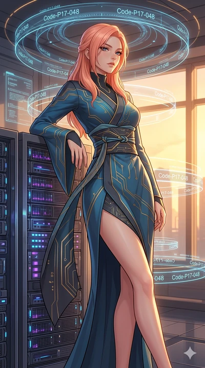 score_9, masterpiece, best quality, ultra-detailed, high-budget anime keyframe, editorial fashion photography, tasteful artistic composition, Japanese woman. cowboy shot from the thighs up, character and outfit filling the frame for maximum editorial