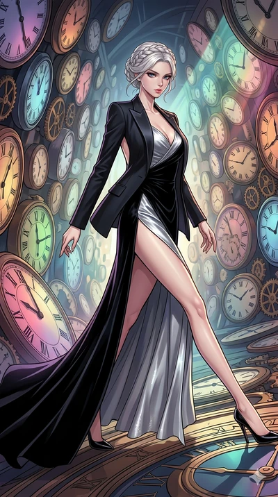 score_9, masterpiece, best quality, ultra-detailed, high-budget anime movie keyframe, cinematic anime lighting, intricate line art, Korean anime girl. Dynamic full-body shot stretching the vertical silhouette with extreme perspective. gliding through