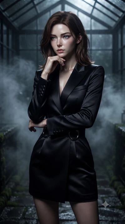 score_9, masterpiece, best quality, ultra-detailed, high-budget anime keyframe, editorial fashion photography, tasteful artistic composition, Korean woman. close-up cowboy shot from the waist and thighs up, the character dominates the composition, fi