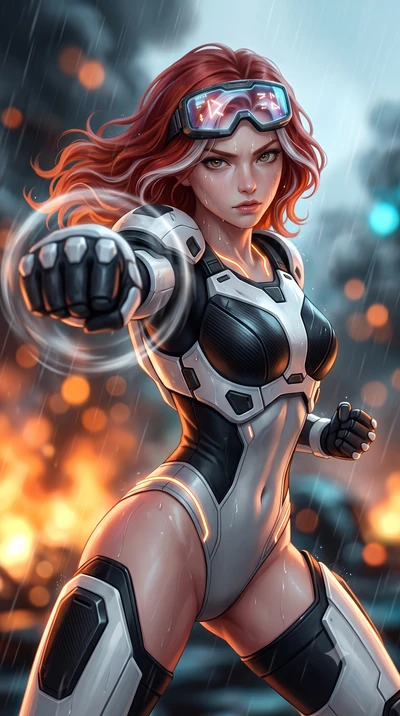 score_9, masterpiece, best quality, ultra-detailed, high-budget anime keyframe, semi-realistic 3D game render, editorial fashion photography, tasteful artistic composition, Caucasian woman. close-up cowboy shot from the waist and thighs up, the chara