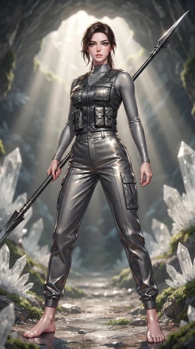 score_9, masterpiece, best quality, ultra-detailed, high-budget anime keyframe, editorial fashion photography, tasteful artistic composition, Korean woman. low angle full-body shot from head to toe showing her feet, filling the entire 9:16 vertical f