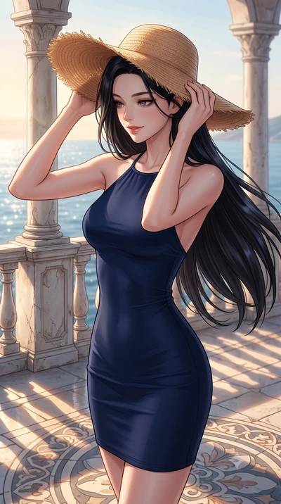 score_9, masterpiece, best quality, ultra-detailed, high-budget anime keyframe, editorial fashion photography, tasteful artistic composition, Korean woman woman. close-up cowboy shot from the waist and thighs up, the character dominates the compositi