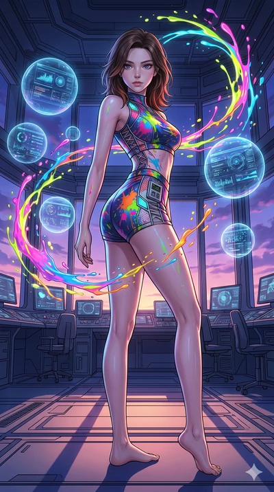score_9, masterpiece, best quality, ultra-detailed, high-budget anime keyframe, editorial fashion photography, tasteful artistic composition, Korean woman. low angle full-body shot from head to toe showing her feet, filling the entire 9:16 vertical f