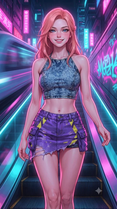 score_9, masterpiece, best quality, ultra-detailed, high-budget anime keyframe, editorial fashion photography, tasteful artistic composition, Japanese woman. close-up cowboy shot from the waist and thighs up, the character dominates the composition, 