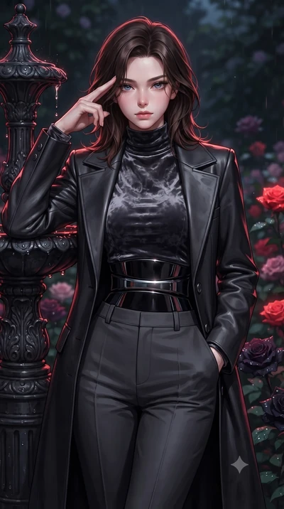score_9, masterpiece, best quality, ultra-detailed, high-budget anime keyframe, editorial fashion photography, tasteful artistic composition, Korean woman. close-up cowboy shot from the waist and thighs up, the character dominates the composition, fi