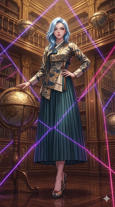 score_9, masterpiece, best quality, ultra-detailed, high-budget anime keyframe, editorial fashion photography, tasteful artistic composition, Korean woman. low angle full-body shot from head to toe showing her feet, filling the entire 9:16 vertical f