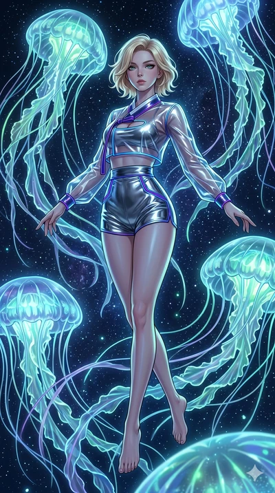score_9, masterpiece, best quality, ultra-detailed, high-budget anime keyframe, Caucasian woman, strictly human ears. low angle full-body shot filling the entire 9:16 frame with her statuesque presence, stretching the vertical silhouette. swirling gr