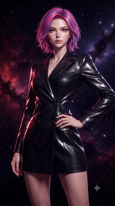 score_9, masterpiece, best quality, ultra-detailed, high-budget anime keyframe, editorial fashion photography, tasteful artistic composition, Caucasian woman. close-up cowboy shot from the waist and thighs up, the character dominates the composition,
