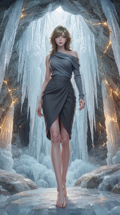 score_9, masterpiece, best quality, ultra-detailed, high-budget anime keyframe, editorial fashion photography, tasteful artistic composition, Korean woman. low angle full-body shot from head to toe showing her feet, filling the entire 9:16 vertical f