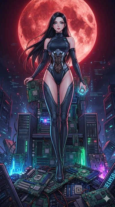 score_9, masterpiece, best quality, ultra-detailed, high-budget anime movie keyframe, cinematic anime lighting, intricate line art, Japanese anime girl. Dynamic full-body shot stretching the vertical silhouette with extreme perspective. standing vict