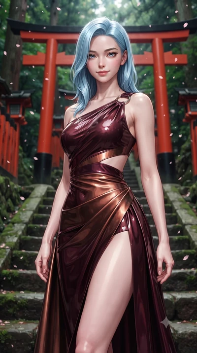 score_9, masterpiece, best quality, ultra-detailed, high-budget anime keyframe, editorial fashion photography, tasteful artistic composition, Korean woman. close-up cowboy shot from the waist and thighs up, the character dominates the composition, fi