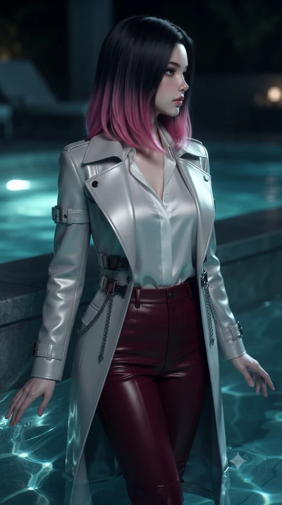 score_9, masterpiece, best quality, ultra-detailed, high-budget anime keyframe, editorial fashion photography, tasteful artistic composition, Korean woman. close-up cowboy shot from the waist and thighs up, the character dominates the composition, fi
