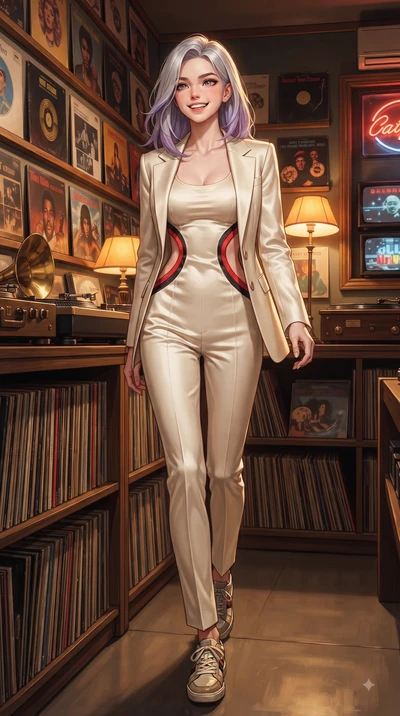 score_9, masterpiece, best quality, ultra-detailed, high-budget anime keyframe, editorial fashion photography, tasteful artistic composition, Caucasian woman. low angle full-body shot from head to toe showing her feet, filling the entire 9:16 vertica