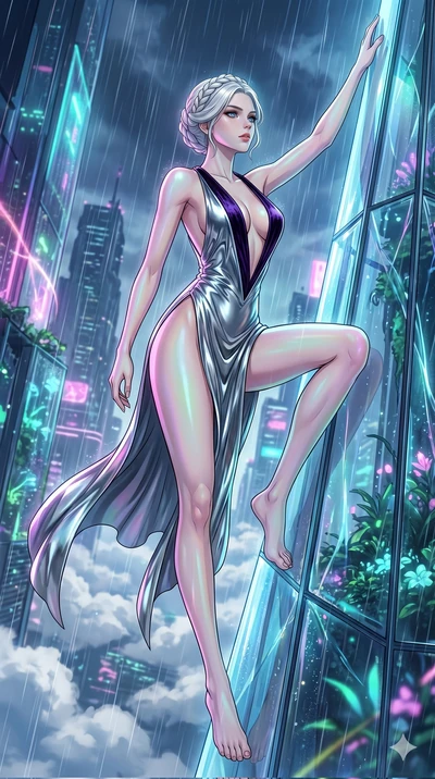 score_9, masterpiece, best quality, ultra-detailed, High-budget Anime Keyframe, vibrant colors, fluid line-art, expressive lighting, cinematic composition, Ufotable-style visual effects, top-tier animation quality, Korean woman with idol-like refined