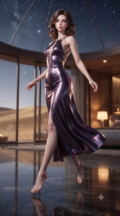 score_9, masterpiece, best quality, ultra-detailed, high-budget anime keyframe, editorial fashion photography, tasteful artistic composition, Korean woman woman. low angle full-body shot from head to toe showing her feet, filling the entire 9:16 vert