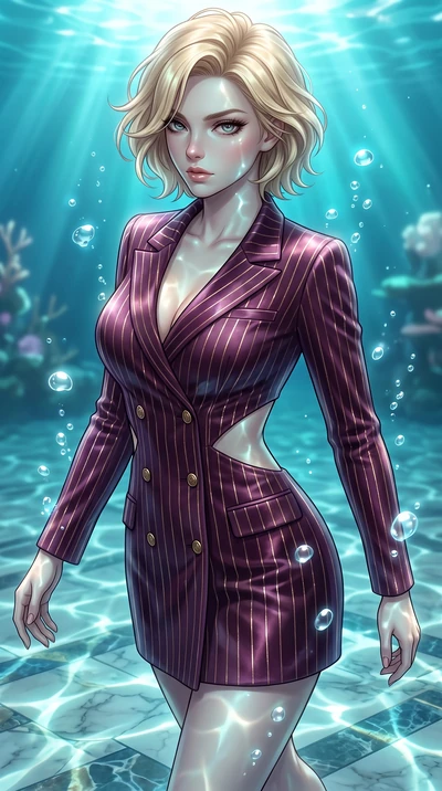 score_9, masterpiece, best quality, ultra-detailed, high-budget anime keyframe, editorial fashion photography, tasteful artistic composition, Caucasian woman. close-up cowboy shot from the waist and thighs up, the character dominates the composition,