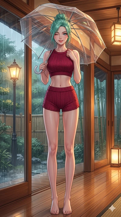 score_9, masterpiece, best quality, ultra-detailed, high-budget anime keyframe, vibrant anime aesthetic, Japanese woman. low angle full-body shot from head to toe showing her feet, filling the entire 9:16 vertical frame with her statuesque presence, 