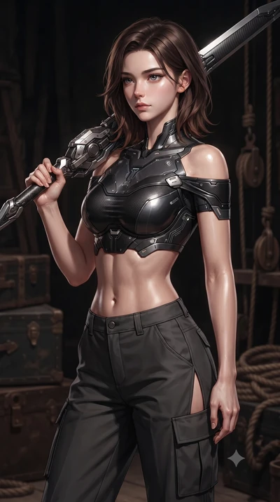 score_9, masterpiece, best quality, ultra-detailed, high-budget anime keyframe, editorial fashion photography, tasteful artistic composition, Korean woman. close-up cowboy shot from the waist and thighs up, the character dominates the composition, fi