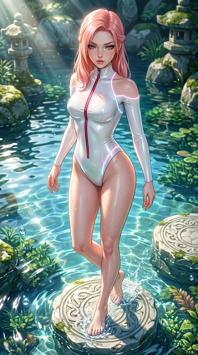 score_9, masterpiece, best quality, ultra-detailed, high-budget anime keyframe, semi-realistic 3D game render, editorial fashion photography, tasteful artistic composition, Japanese woman. close-up cowboy shot from the waist and thighs up, the charac