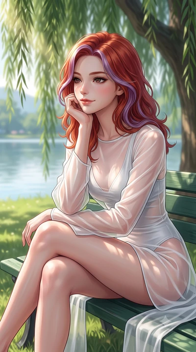score_9, masterpiece, best quality, ultra-detailed, high-budget anime keyframe, editorial fashion photography, tasteful artistic composition, Caucasian woman woman. close-up cowboy shot from the waist and thighs up, the character dominates the compos