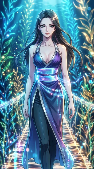 score_9, masterpiece, best quality, ultra-detailed, High-budget Anime Keyframe, vibrant colors, fluid line-art, expressive lighting, cinematic composition, Ufotable-style visual effects, top-tier animation quality, Caucasian woman with pale skin and 