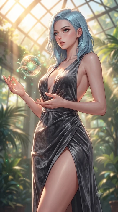 score_9, masterpiece, best quality, ultra-detailed, high-budget anime keyframe, editorial fashion photography, tasteful artistic composition, Korean woman. close-up cowboy shot from the waist and thighs up, the character dominates the composition, fi
