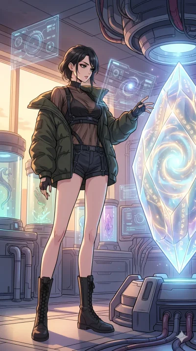 score_9, masterpiece, best quality, ultra-detailed, High-budget Anime Keyframe, vibrant colors, fluid line-art, expressive lighting, cinematic composition, Ufotable-style visual effects, top-tier animation quality, Japanese woman with delicate and el