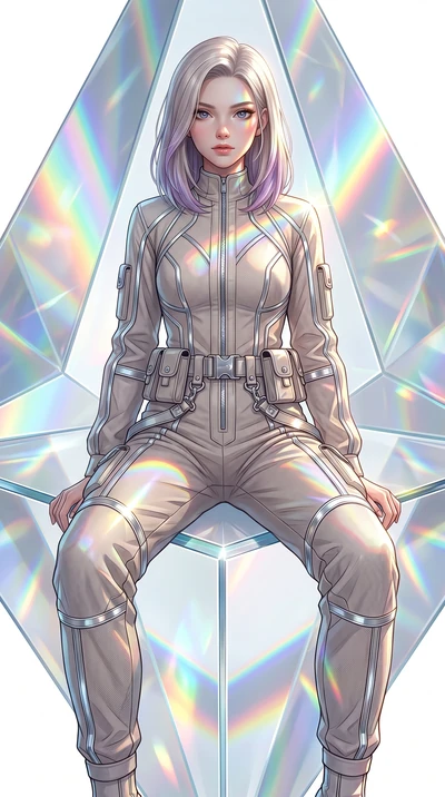 score_9, masterpiece, best quality, ultra-detailed, high-budget anime keyframe, editorial fashion photography, tasteful artistic composition, Caucasian woman, strictly human ears. Upper body close-up from the thighs up, character filling the screen f