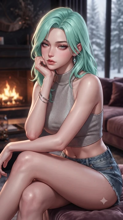 score_9, masterpiece, best quality, ultra-detailed, high-budget anime keyframe, editorial fashion photography, tasteful artistic composition, Japanese woman woman. close-up cowboy shot from the waist and thighs up, the character dominates the composi