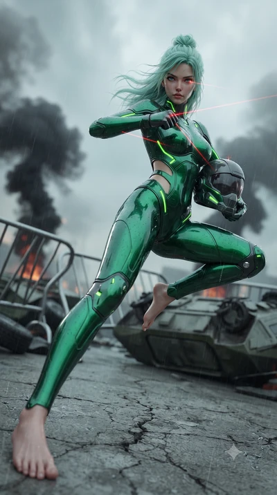 score_9, masterpiece, best quality, ultra-detailed, high-budget anime keyframe, editorial fashion photography, tasteful artistic composition, Japanese woman. low angle full-body shot from head to toe showing her feet, filling the entire 9:16 vertical