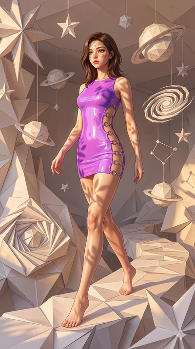 score_9, masterpiece, best quality, ultra-detailed, high-budget anime keyframe, editorial fashion photography, tasteful artistic composition, Korean woman. low angle full-body shot from head to toe showing her feet, filling the entire 9:16 vertical f