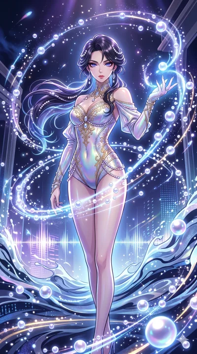 score_9, masterpiece, best quality, ultra-detailed, High-budget Anime Keyframe, vibrant colors, fluid line-art, expressive lighting, cinematic composition, Ufotable-style visual effects, top-tier animation quality, Korean woman with idol-like refined