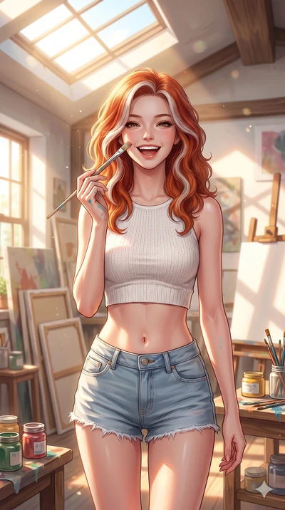 score_9, masterpiece, best quality, ultra-detailed, high-budget anime keyframe, editorial fashion photography, tasteful artistic composition, Caucasian woman, strictly human ears. cowboy shot from the thighs up, character and outfit filling the frame