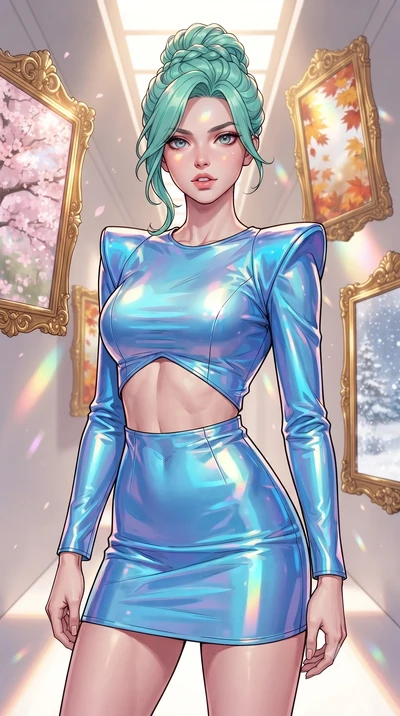 score_9, masterpiece, best quality, ultra-detailed, high-budget anime keyframe, gorgeous anime illustration, with clean line-art and distinct ink outlines, Japanese woman. close-up cowboy shot from the waist and thighs up, the character dominates the