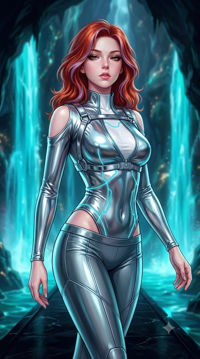 score_9, masterpiece, best quality, ultra-detailed, high-budget anime keyframe, semi-realistic 3D game render, editorial fashion photography, tasteful artistic composition, Caucasian woman. close-up cowboy shot from the waist and thighs up, the chara