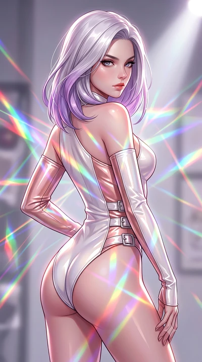 score_9, masterpiece, best quality, ultra-detailed, high-budget anime keyframe, editorial fashion photography, tasteful artistic composition, Caucasian woman. close-up cowboy shot from the waist and thighs up, the character dominates the composition,