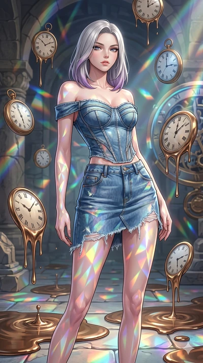 score_9, masterpiece, best quality, ultra-detailed, high-budget anime keyframe, editorial fashion photography, tasteful artistic composition, Caucasian woman, strictly human ears. cowboy shot from the thighs up, character and outfit filling the frame