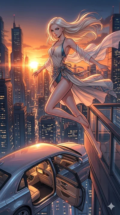 score_9, masterpiece, best quality, ultra-detailed, high-budget anime movie keyframe, cinematic anime lighting, intricate line art, Caucasian (strictly human ears) anime girl. Dynamic full-body shot stretching the vertical silhouette with extreme per