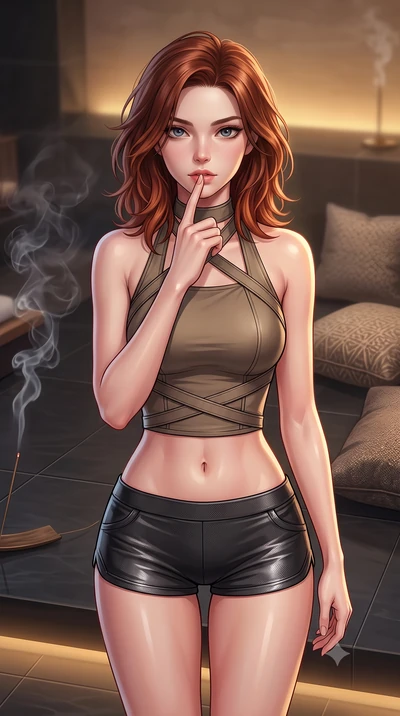 score_9, masterpiece, best quality, ultra-detailed, high-budget anime keyframe, editorial fashion photography, tasteful artistic composition, Korean woman. close-up cowboy shot from the waist and thighs up, the character dominates the composition, fi