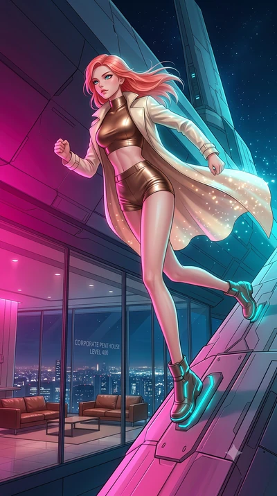 score_9, masterpiece, best quality, ultra-detailed, high-budget anime keyframe, editorial fashion photography, tasteful artistic composition, Japanese woman. low angle full-body shot from head to toe showing her feet, filling the entire 9:16 vertical