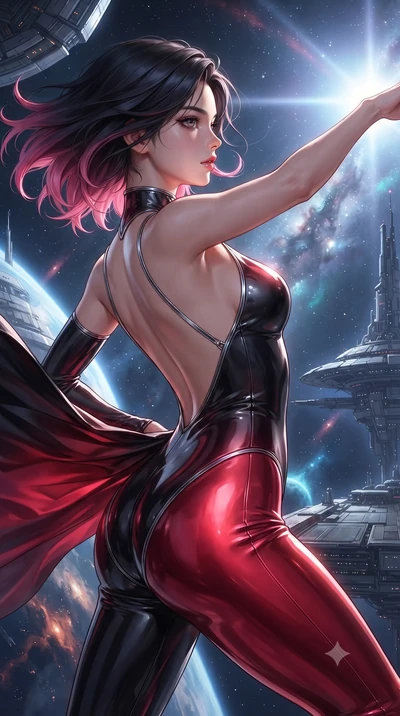 score_9, masterpiece, best quality, ultra-detailed, high-budget anime keyframe, editorial fashion photography, tasteful artistic composition, Korean woman. close-up cowboy shot from the waist and thighs up, the character dominates the composition, fi