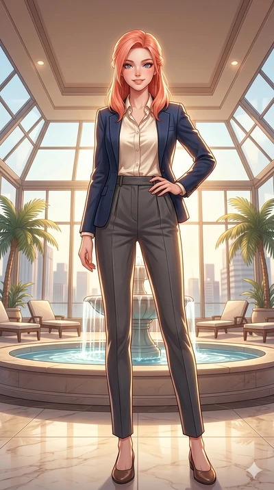 score_9, masterpiece, best quality, ultra-detailed, high-budget anime keyframe, vibrant anime aesthetic, Japanese woman. low angle full-body shot from head to toe showing her feet, filling the entire 9:16 vertical frame with her statuesque presence, 