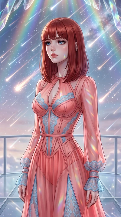 score_9, masterpiece, best quality, ultra-detailed, high-budget anime keyframe, editorial fashion photography, tasteful artistic composition, Caucasian woman, strictly human ears. close-up cowboy shot from the waist and thighs up, the character domin