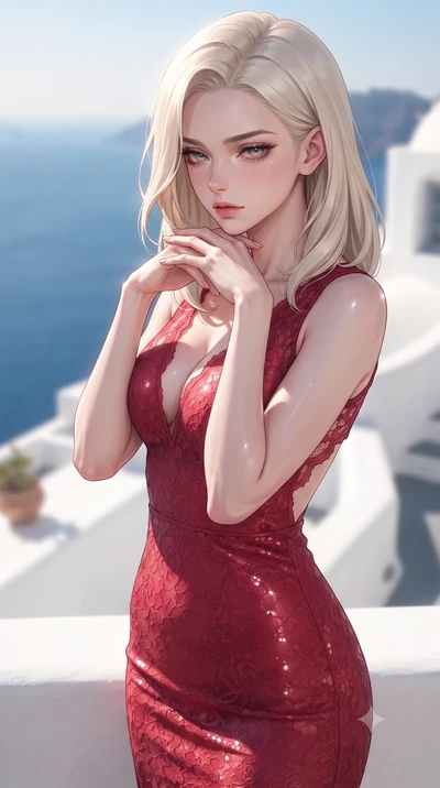 score_9, masterpiece, best quality, ultra-detailed, high-budget anime keyframe, editorial fashion photography, tasteful artistic composition, Caucasian woman woman. close-up cowboy shot from the waist and thighs up, the character dominates the compos